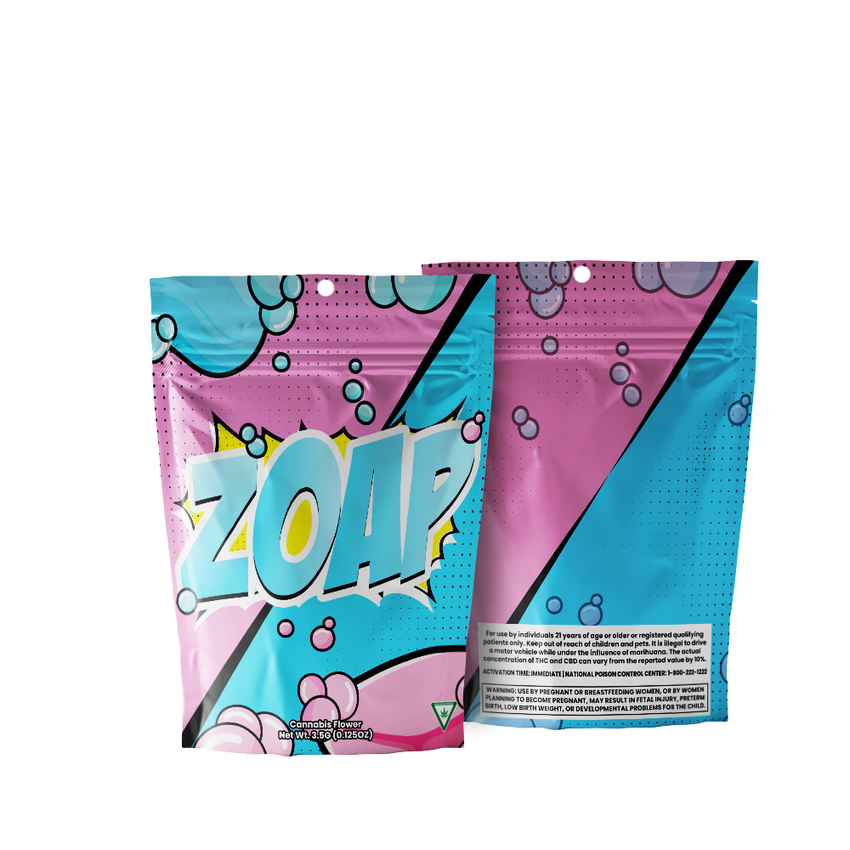 1/8 Oz Pre-Designed Strain Bag Zoap Mylar Bag 3.5g