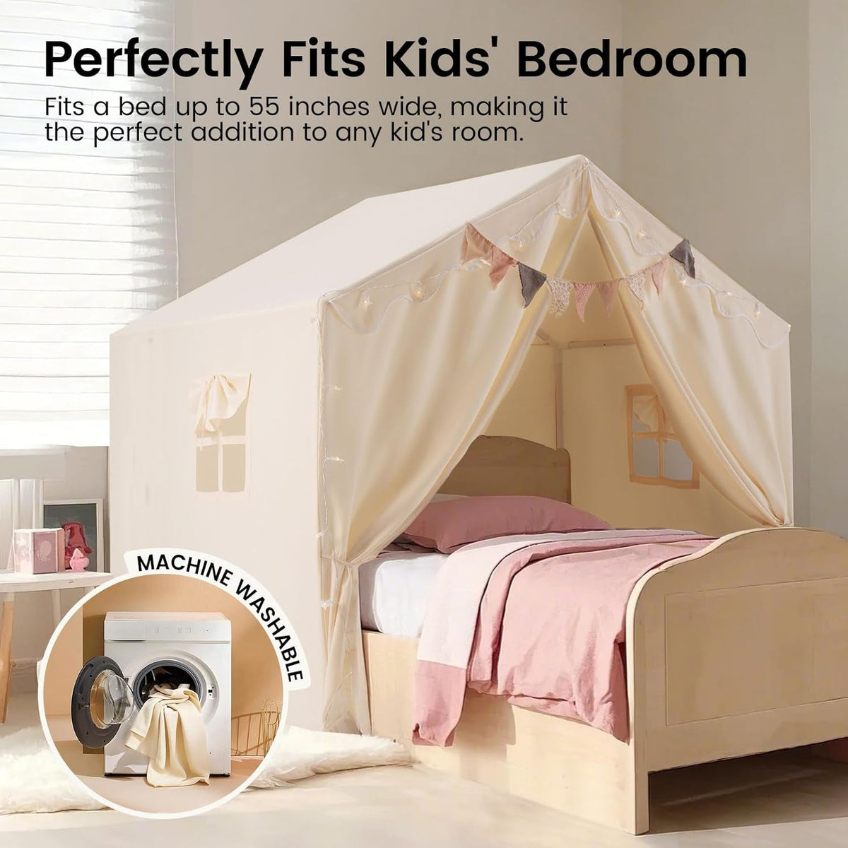 Kids Indoor Tent With Star Lights 57 Inch Reading Nook