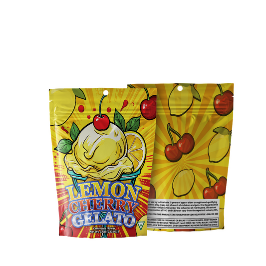 1/8 Oz Pre-Designed Strain Bag Lemon Cherry Gelato Mylar Bag 3.5g